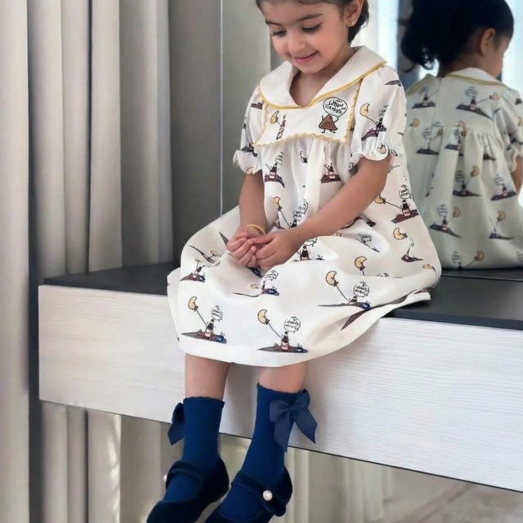 Ramadan Satin Bow Long Sleeve Midi Dresses - image 2