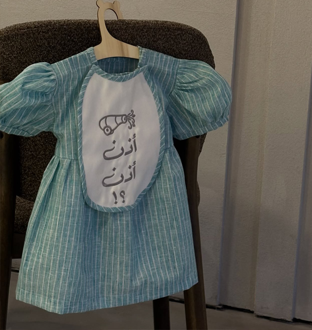 Ramadan Cotton Removable Short Sleeve Midi Dresses - Light Blue - 4Y - image 1