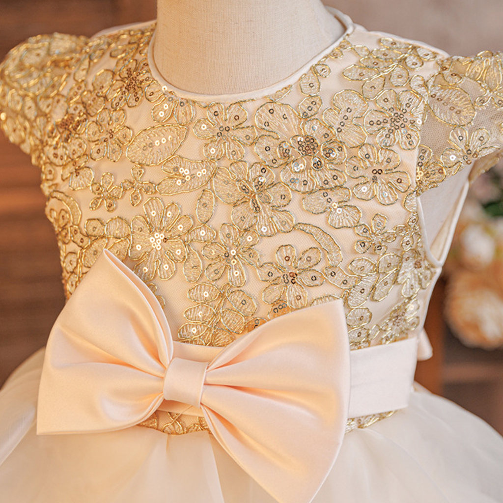 Organza Split Joint Bow Cap Sleeve Midi Dresses - image 8