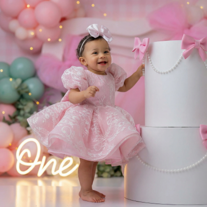 Lace Bow Short Sleeve Midi Dresses - image 9