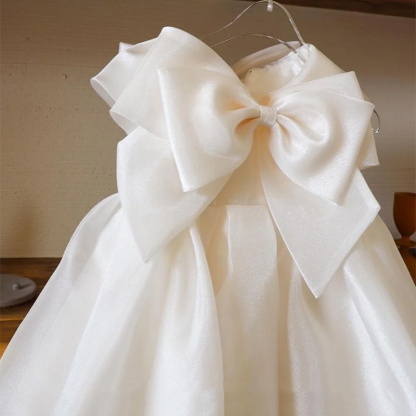 Organza Bow Sleeveless Midi Dresses - White - 12-13Y - image 3