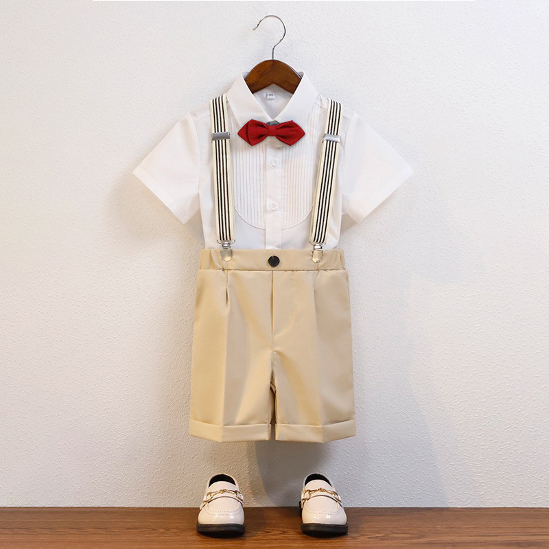 Cotton-Blend Short Sleeve Midi Two-piece set - Beige - 12-13Y - image 1