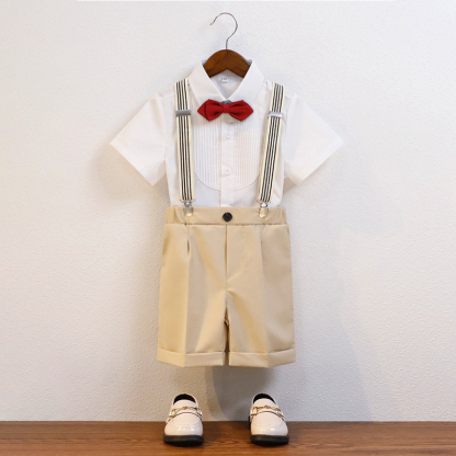 Cotton-Blend Short Sleeve Midi Two-piece set - Beige - 12-13Y - image 1