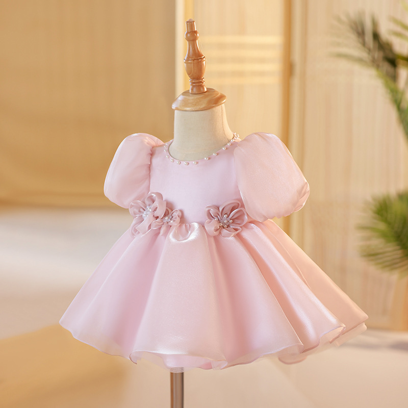 Organza Rosette Short Sleeve Midi Dresses - image 4