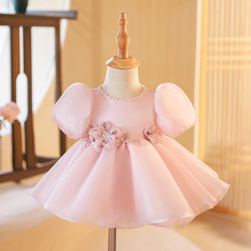 Organza Rosette Short Sleeve Midi Dresses - image 3