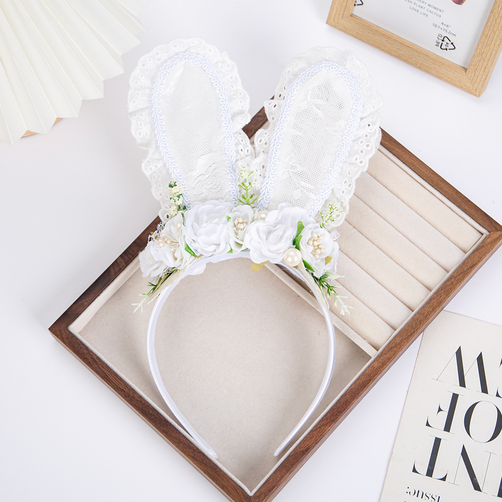 Solid Animal Ears Hairband - White - image 5