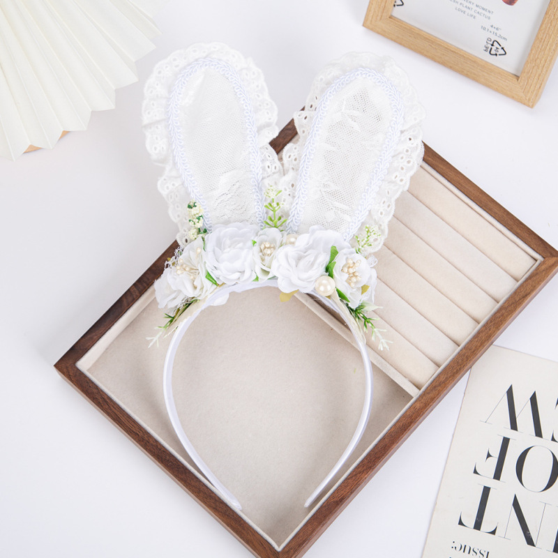 Solid Animal Ears Hairband - White - image 5