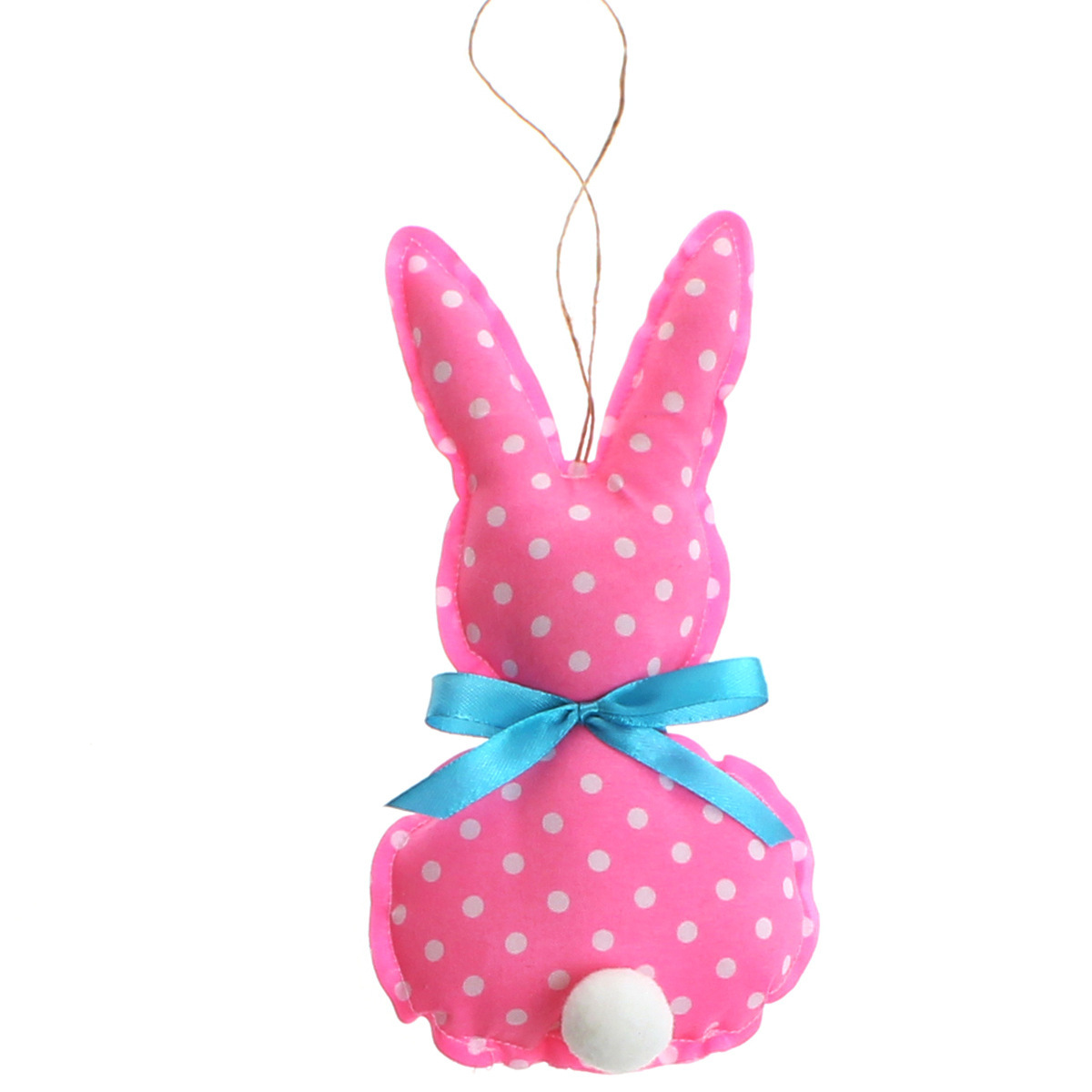 Polka Dots Fuzzy Ball Bunny Doll Toys - Pink Base with Polka Dots - image 5