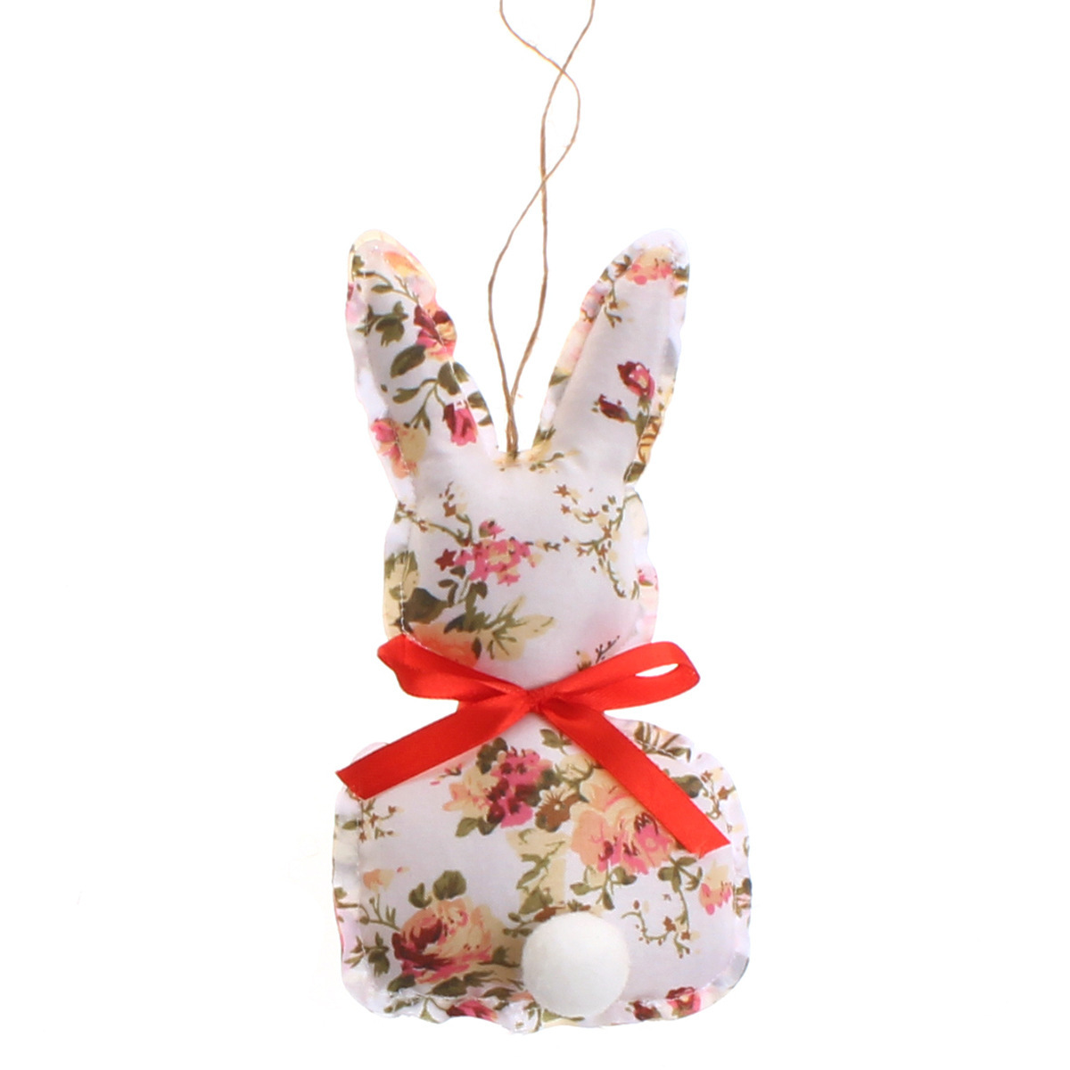 Polka Dots Fuzzy Ball Bunny Doll Toys - White Base with Gravitational Flowers - image 4
