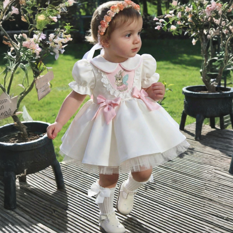 Satin Bow Embroidery Short Sleeve Midi Dresses - image 2