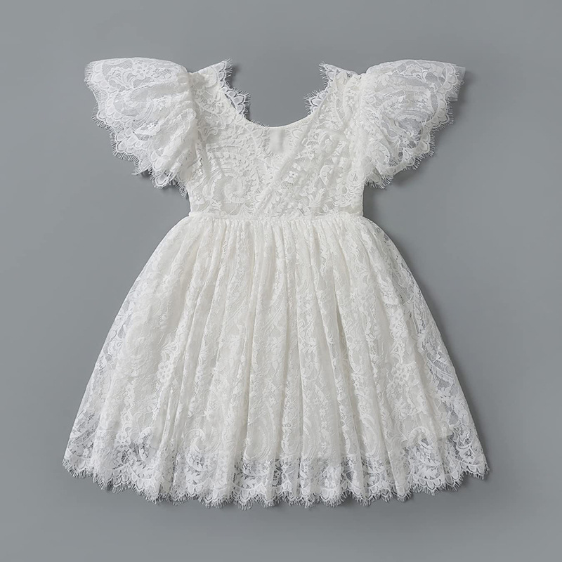 Easter Lace Backless Short Sleeve Maxi Dresses - image 4