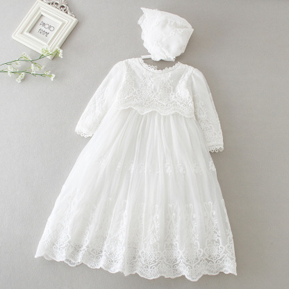 Easter Lace Long Sleeve Maxi Two-piece Set - White Long Sleeve - 18-24M - image 1