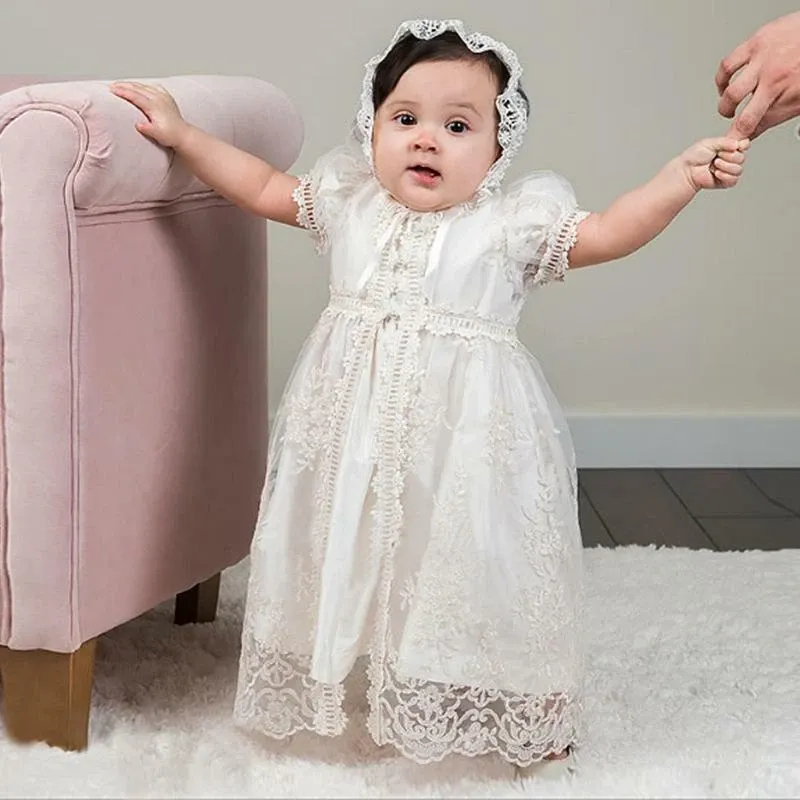 Easter Lace Short Sleeve Maxi Two-piece Set - Beige - 18-24M - image 1