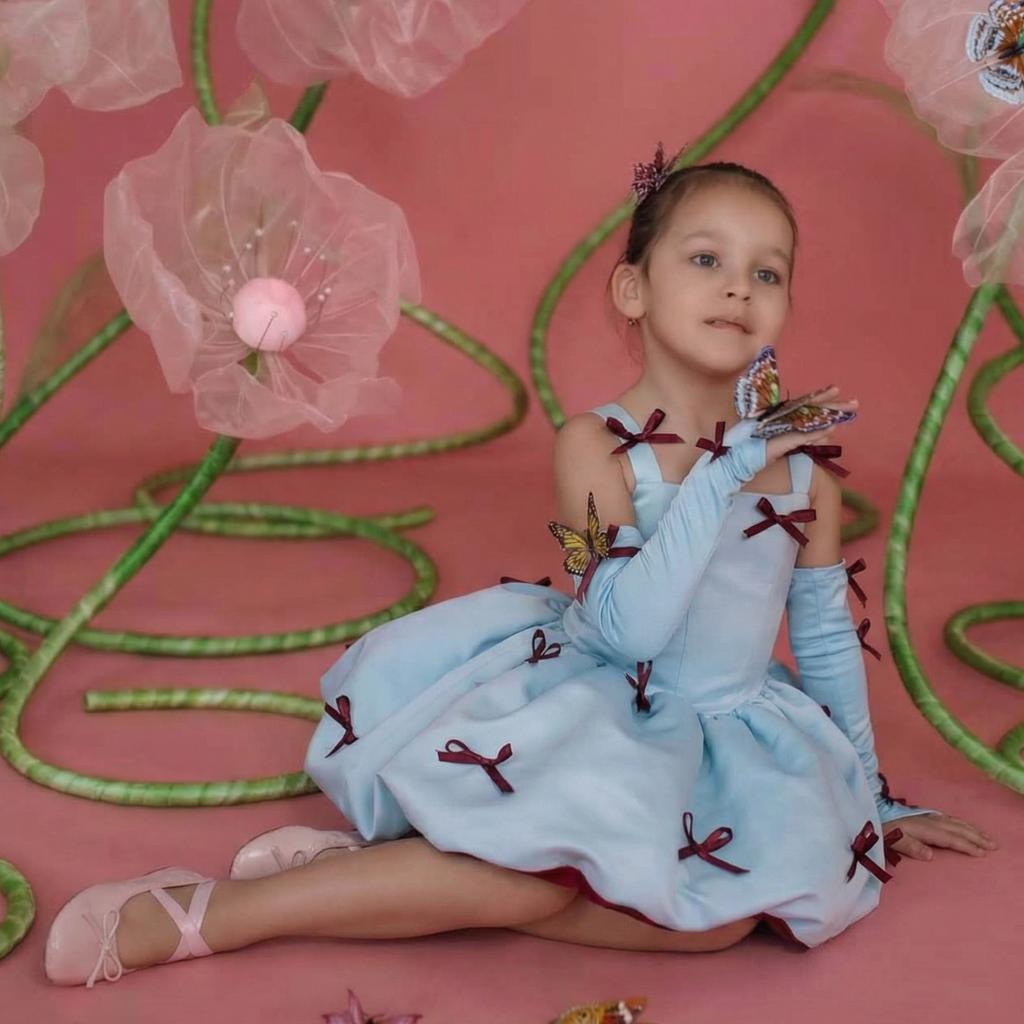 Satin FluffyFluffy Bow Sleeveless Midi Dresses - image 7