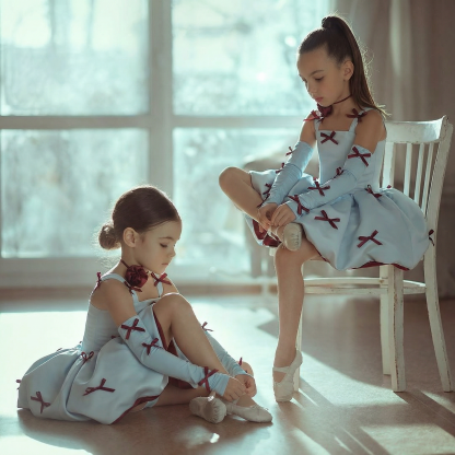 Satin FluffyFluffy Bow Sleeveless Midi Dresses - image 6