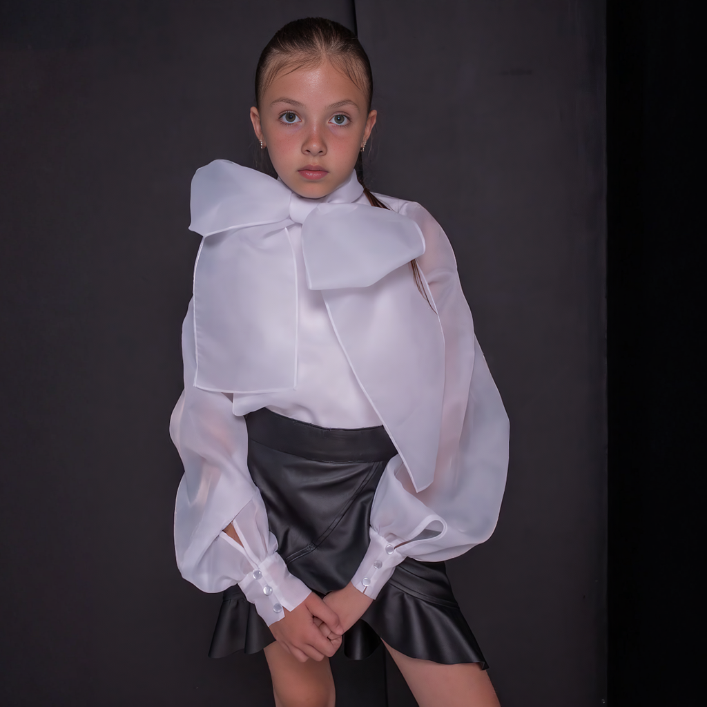 Organza Bow Long Sleeve Regular Shirt - image 2