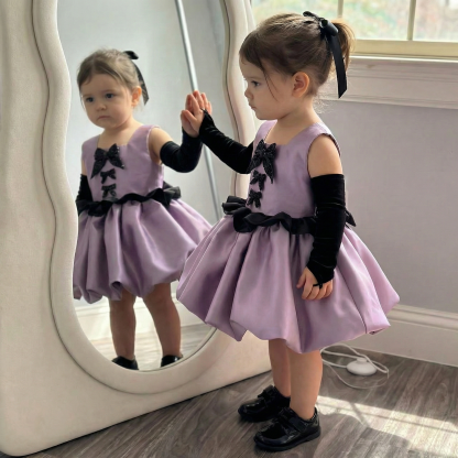 Satin Bow Butterfly Sleeveless Midi Dresses - image 3