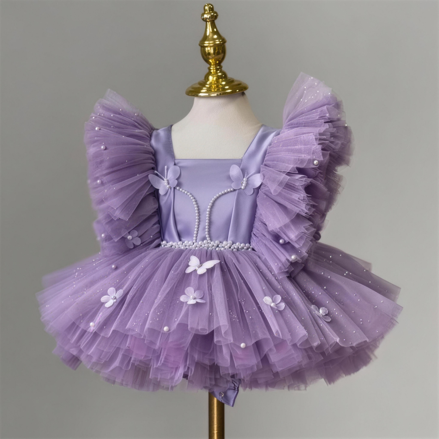 Mesh Flora Pearl Sleeveless Short Dresses - image 2