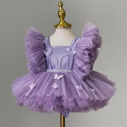 Mesh Flora Pearl Sleeveless Short Dresses - image 2