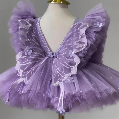 Mesh Flora Pearl Sleeveless Short Dresses - image 3