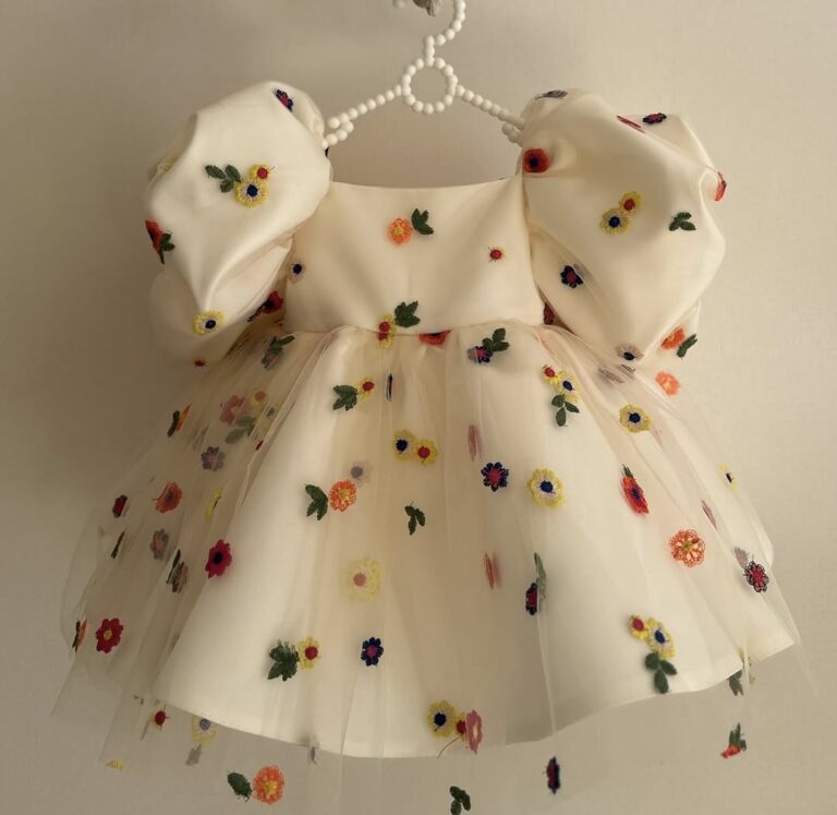 Satin Floral-embroidered Short Sleeve Midi Dresses - image 2