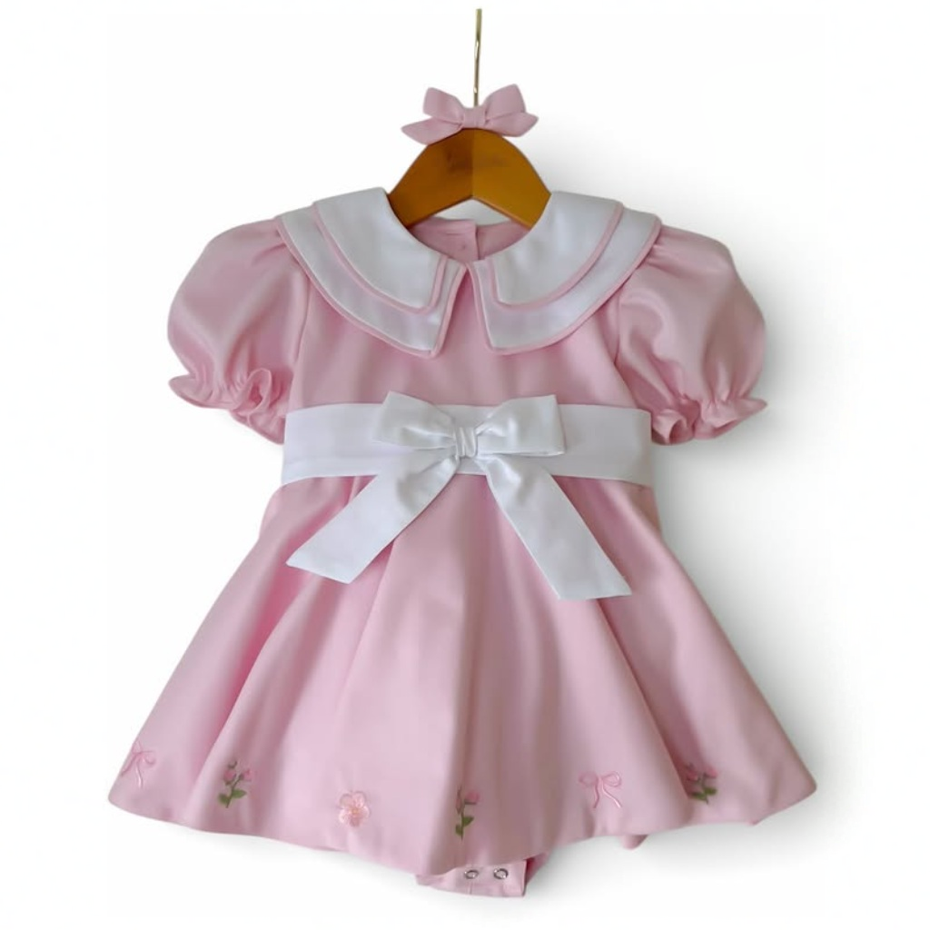 Satin Embroidery Short Sleeve Shorts Bodysuit - image 2