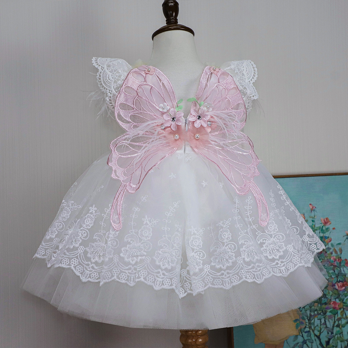Mesh Butterfly Cap Sleeve Midi Dresses - image 6