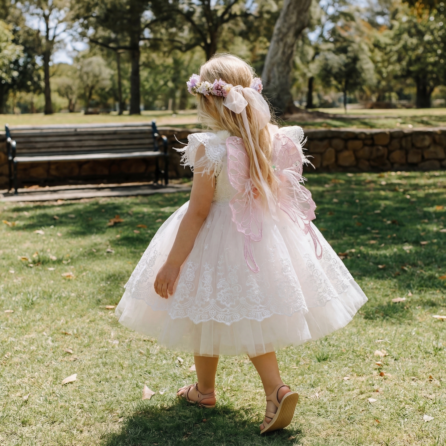 Mesh Butterfly Cap Sleeve Midi Dresses - image 3