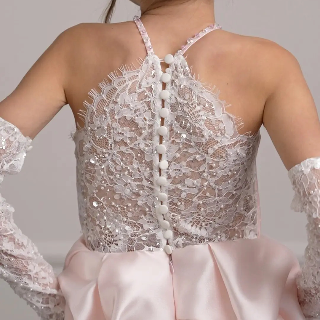 Satin Lace Fluffy Sleeveless Short Dresses - image 8