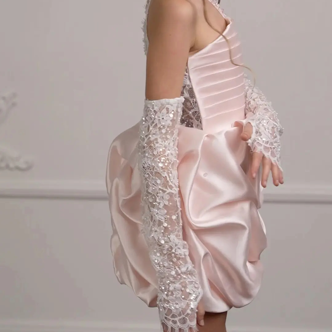 Solid With Sequins Gloves - image 4