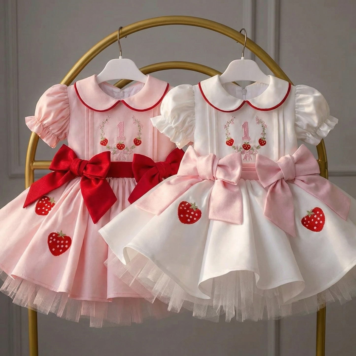 Satin Bow Short Sleeve Midi Dresses - image 1