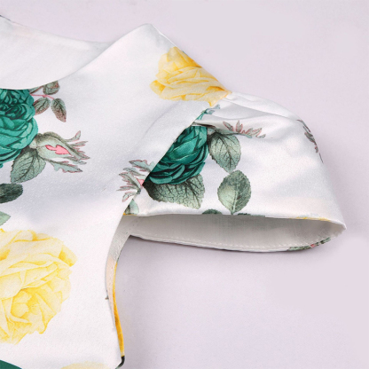 Satin Bow Short Sleeve Midi Dresses - image 42