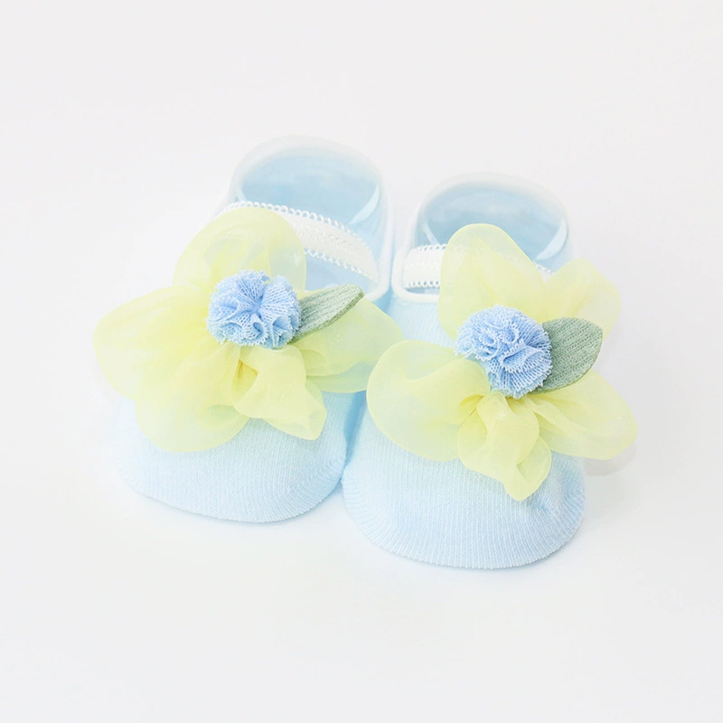 Solid Rosette Socks - Blue - 6-12M - image 4