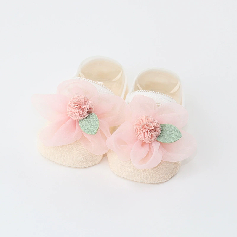 Solid Rosette Socks - Dark Pink - 6-12M - image 5