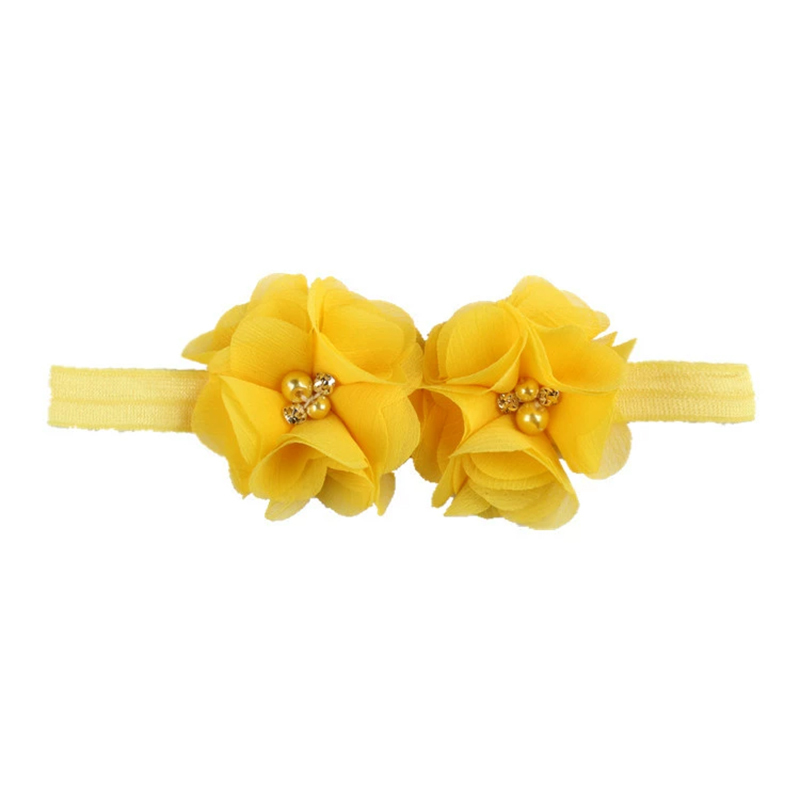 Solid With Flower Applique Hairband - Yellow - 0-3Y - image 6