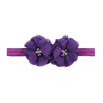 Solid With Flower Applique Hairband - Purple - 0-3Y - image 8