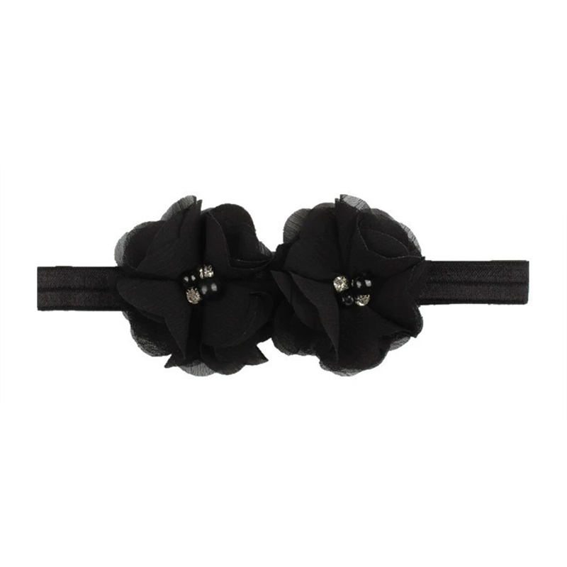 Solid With Flower Applique Hairband - Black - 0-3Y - image 9