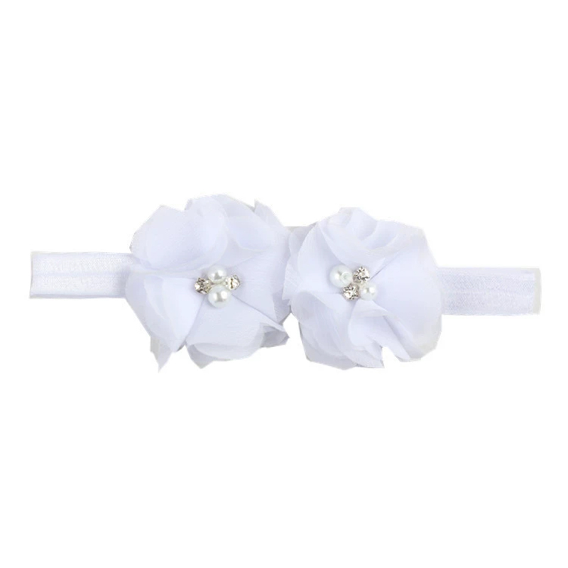 Solid With Flower Applique Hairband - White - 0-3Y - image 2