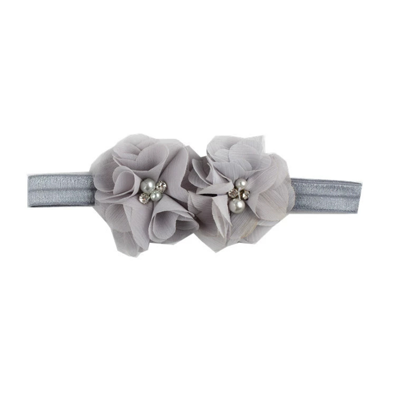 Solid With Flower Applique Hairband - Grey - 0-3Y - image 11