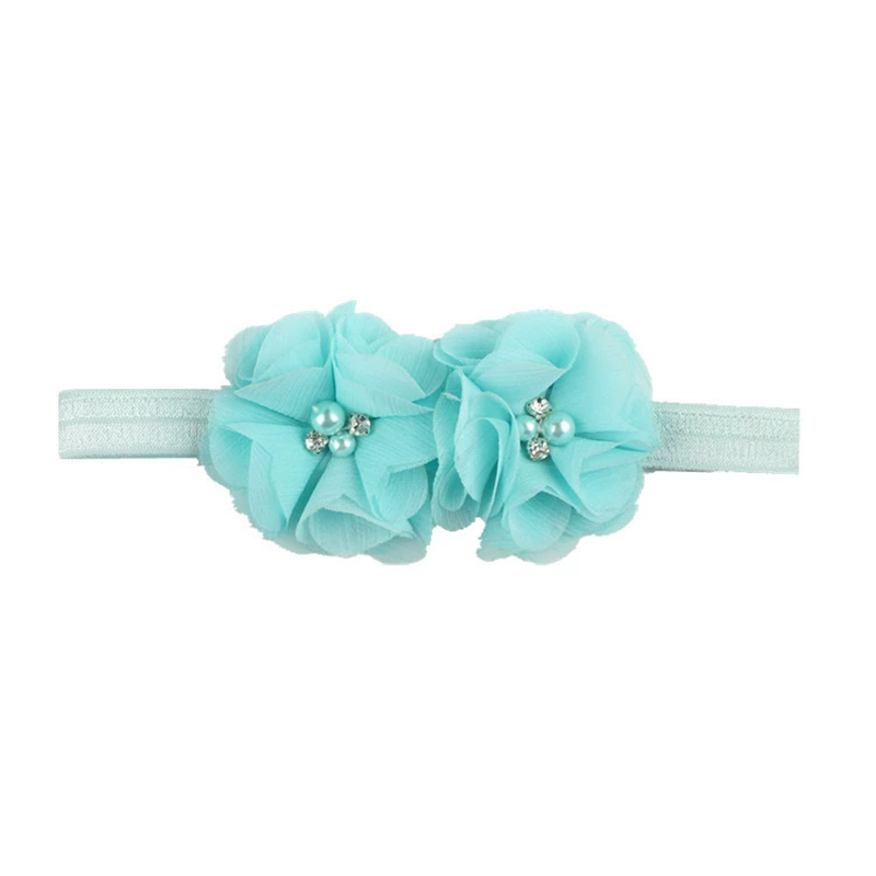 Solid With Flower Applique Hairband - Light Blue - 0-3Y - image 12