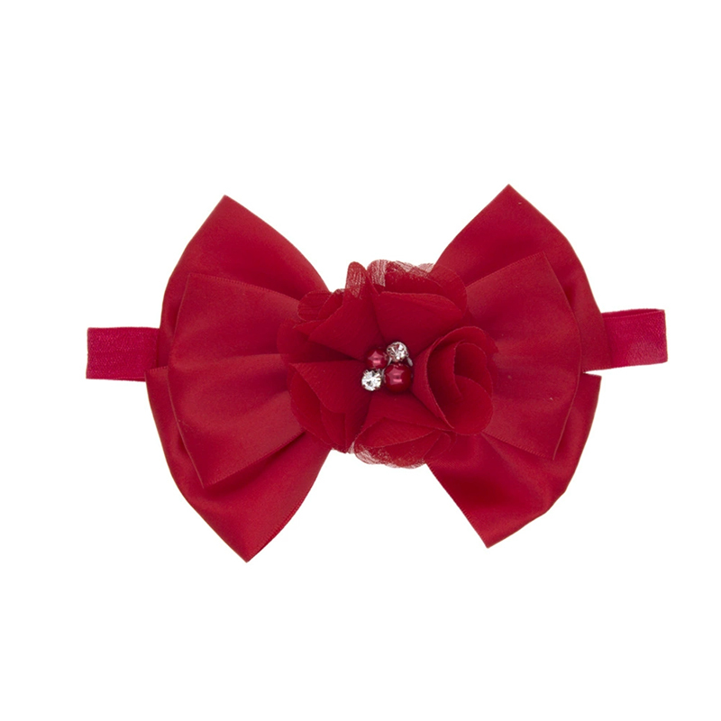 Solid With Flower Applique Hairband - Red - image 3