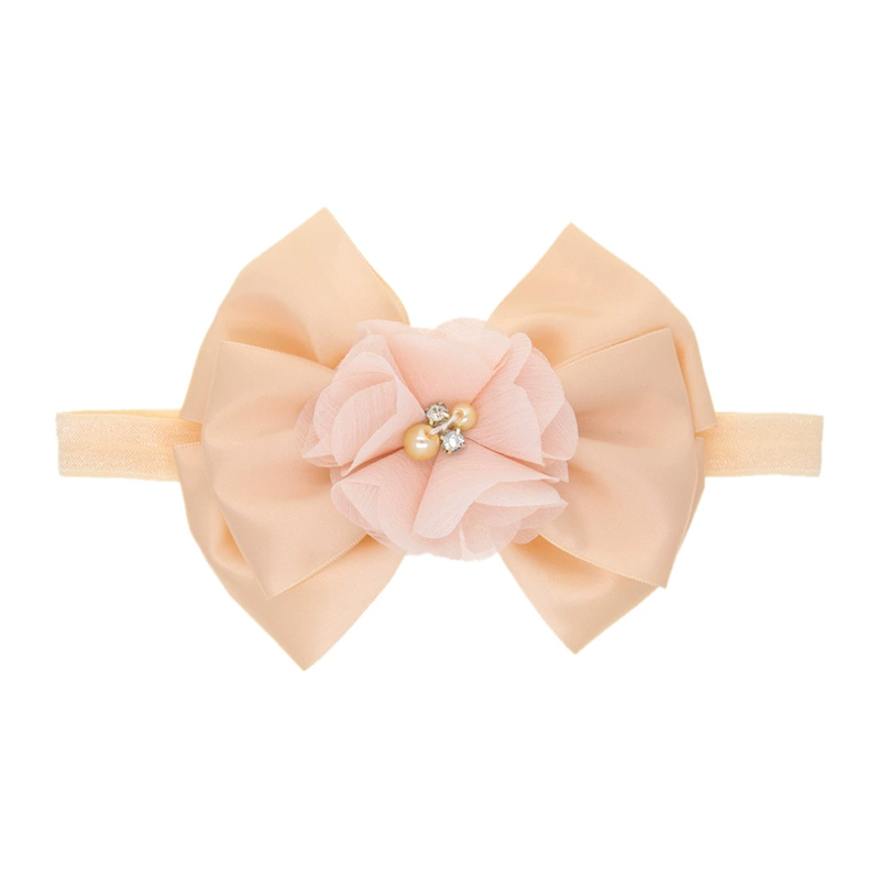 Solid With Flower Applique Hairband - Light Pink - image 5