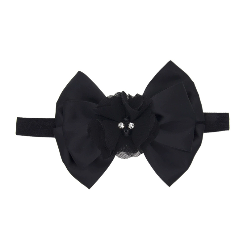 Solid With Flower Applique Hairband - Black - image 9
