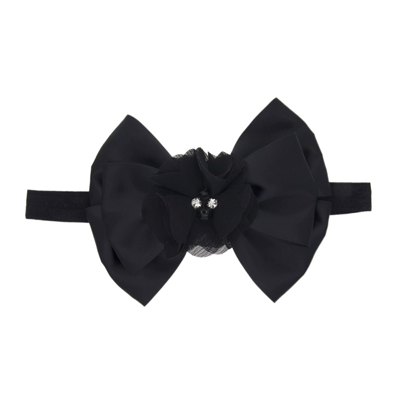 Solid With Flower Applique Hairband - Black - image 9