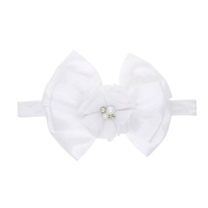 Solid With Flower Applique Hairband - White - image 10