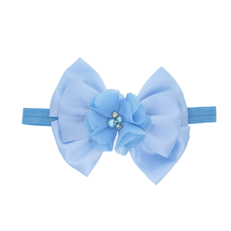 Solid With Flower Applique Hairband - Blue - image 11