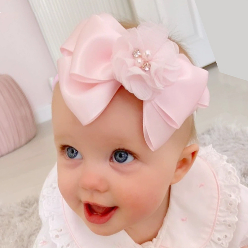 Solid With Flower Applique Hairband - Pink - image 1