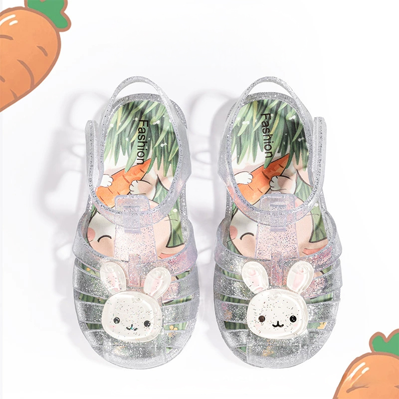 Cartoon Glitter Round Toe Sandals - White - 21CM - image 3