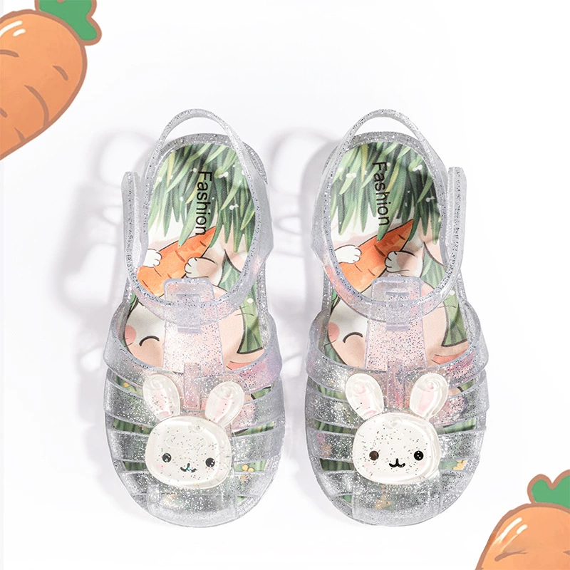 Cartoon Glitter Round Toe Sandals - White - 21CM - image 3