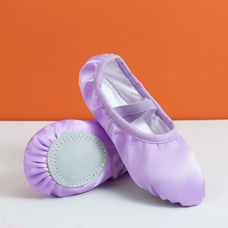 Fruit Embroidery Ballet Round Toe Flats - Purple(Satin) - 21.5CM - image 21